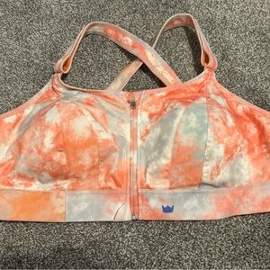 SHEFIT Orange and White Sports Bra